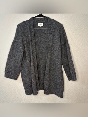Sezane Grey Wool Alpaca Blend Knit Oversized Open Cardigan Cozy Sz XS Lougewear